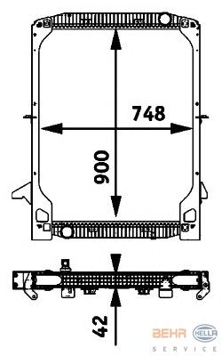 Радиатор, охлаждение двигателя HELLA 8MK 376 721-601