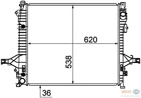Радиатор, охлаждение двигателя HELLA 8MK 376 756-481