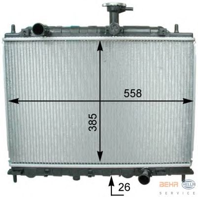 Радиатор, охлаждение двигателя HELLA 8MK 376 762-451