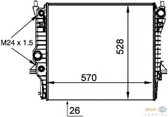 Радиатор, охлаждение двигателя HELLA 8MK 376 764-361