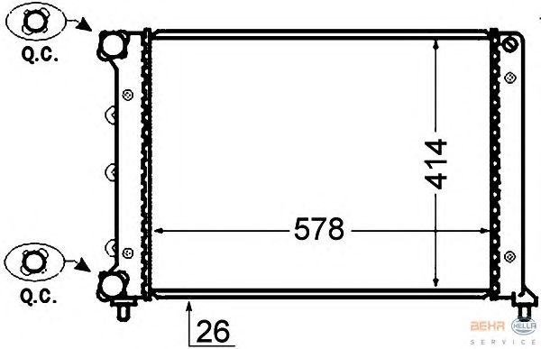 Радиатор, охлаждение двигателя HELLA 8MK 376 766-081
