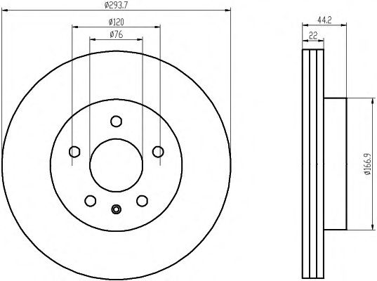 Тормозной диск HELLA 8DD 355 109-701 PRO