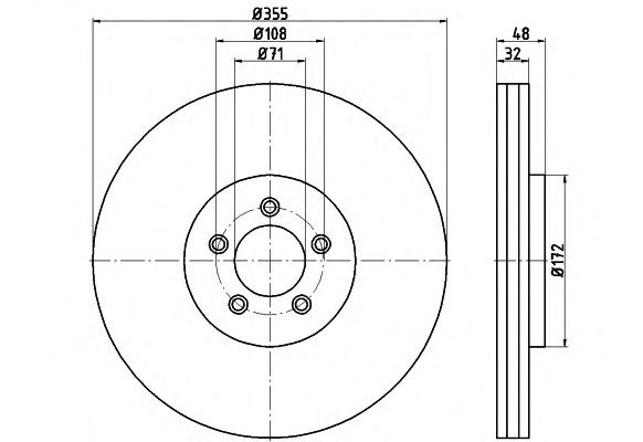 Тормозной диск HELLA 8DD 355 116-011 PRO
