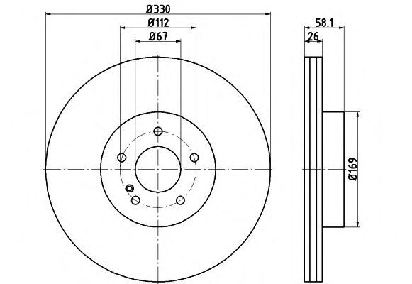 Тормозной диск HELLA 8DD 355 116-281 PRO