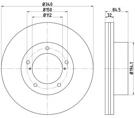 Тормозной диск HELLA 8DD 355 116-551 PRO