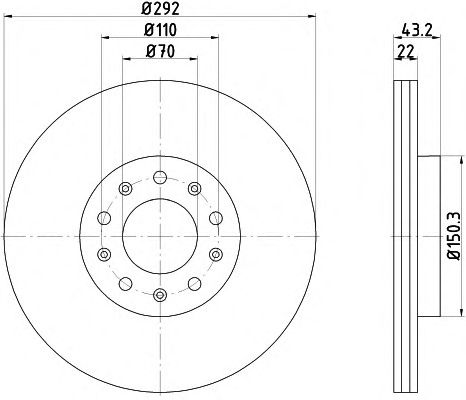 Тормозной диск HELLA 8DD 355 116-691 PRO