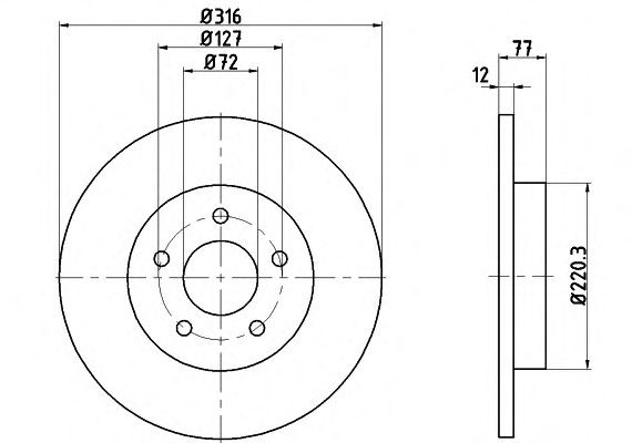 Тормозной диск HELLA 8DD 355 117-101