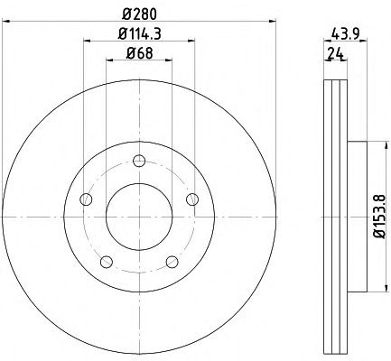 Тормозной диск HELLA 8DD 355 117-321 PRO