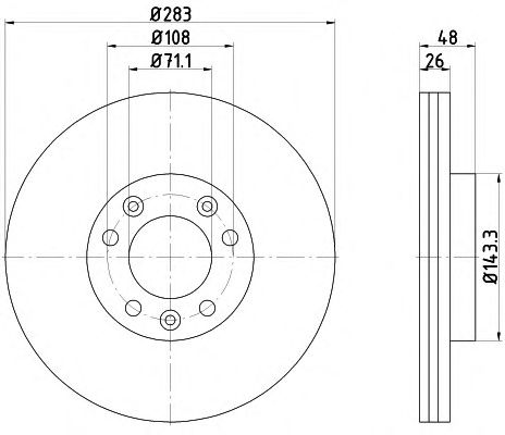 Тормозной диск HELLA 8DD 355 117-341 PRO