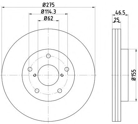 Тормозной диск HELLA 8DD 355 117-361 PRO