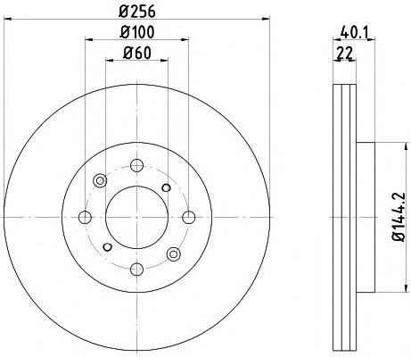Тормозной диск HELLA 8DD 355 117-371 PRO