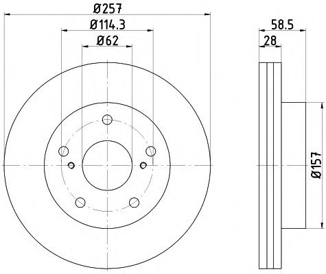 Тормозной диск HELLA 8DD 355 117-821 PRO