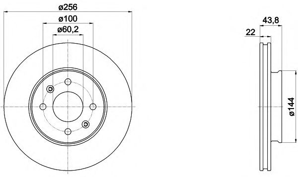 Тормозной диск HELLA 8DD 355 117-981 PRO