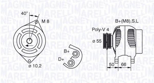Генератор MAGNETI MARELLI 063321607010