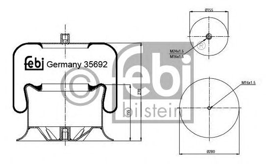 Пневмоподушка підвіски FEBI BILSTEIN 35692