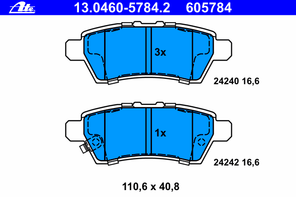 Тормозные колодки ATE 13.0460-5784.2