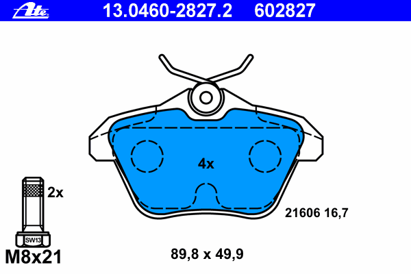 Тормозные колодки ATE 13.0460-2827.2