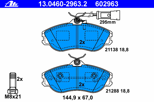 Тормозные колодки ATE 13.0460-2963.2