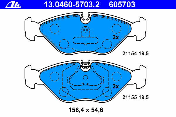 Тормозные колодки ATE 13.0460-5703.2