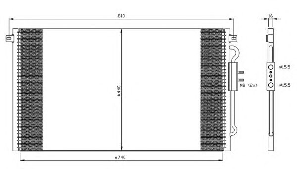 Радиатор кондиционера NRF 35448