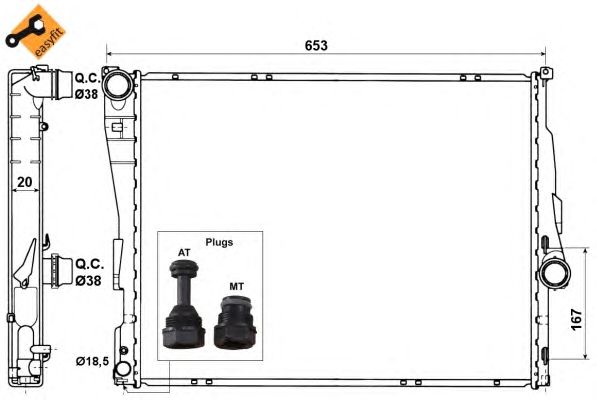 Радиатор, охлаждение двигателя NRF 51582