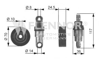 Натяжитель поликлинового ремня FLENNOR FA27995