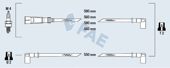 Комплект высоковольтных проводов FAE 85020