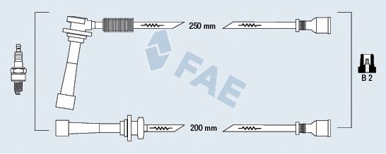 Комплект высоковольтных проводов FAE 85145