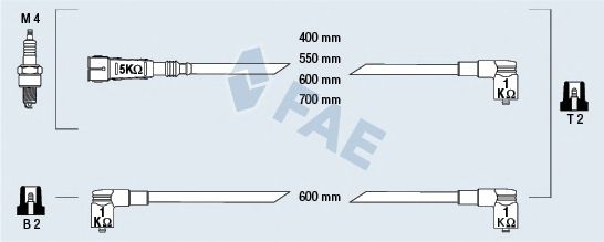 Комплект високовольтних проводів FAE 85693