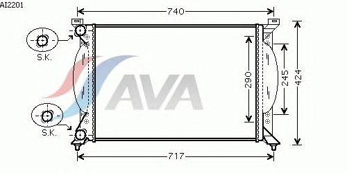 Радиатор, охлаждение двигателя AVA QUALITY COOLING AI2201