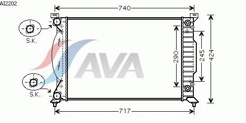 Радиатор, охлаждение двигателя AVA QUALITY COOLING AI2202