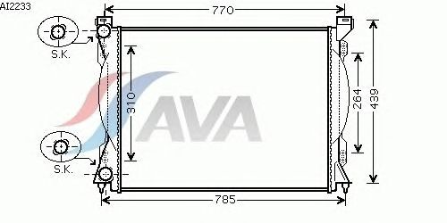 Радиатор, охлаждение двигателя AVA QUALITY COOLING AI2233