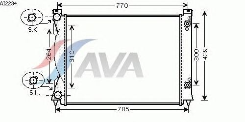 Радиатор, охлаждение двигателя AVA QUALITY COOLING AI2234