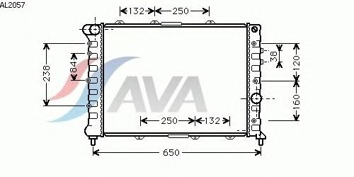 Радиатор, охлаждение двигателя AVA QUALITY COOLING AL2057