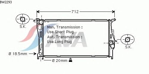 Радиатор, охлаждение двигателя AVA QUALITY COOLING BW2293