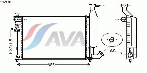 Радиатор, охлаждение двигателя AVA QUALITY COOLING CN2140