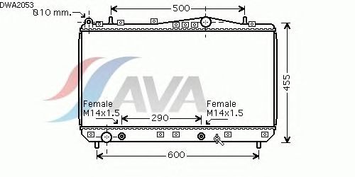 Радіатор, охолодження двигуна AVA QUALITY COOLING DWA2053