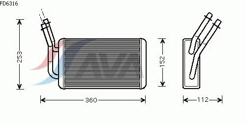 Радиатор отопителя AVA QUALITY COOLING FD6316