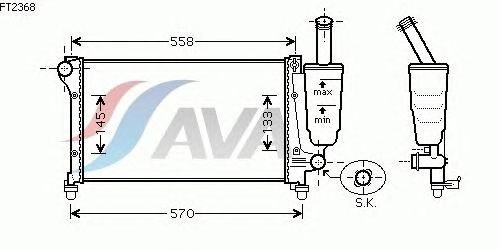 Радиатор, охлаждение двигателя AVA QUALITY COOLING FT2368