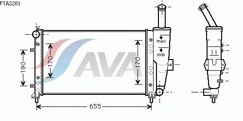 Радиатор, охлаждение двигателя AVA QUALITY COOLING FTA2281