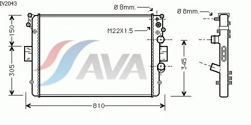 Радиатор, охлаждение двигателя AVA QUALITY COOLING IV2043