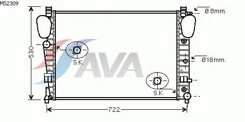 Радиатор, охлаждение двигателя AVA QUALITY COOLING MS2309