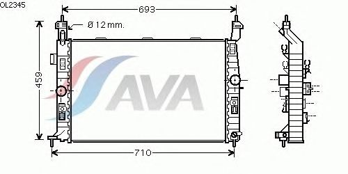 Радиатор, охлаждение двигателя AVA QUALITY COOLING OL2345