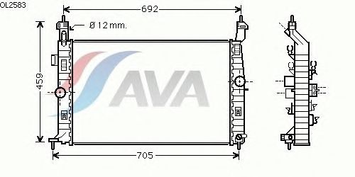 Радиатор, охлаждение двигателя AVA QUALITY COOLING OL2583