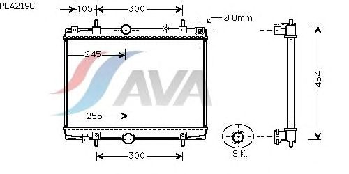 Радиатор, охлаждение двигателя AVA QUALITY COOLING PEA2198