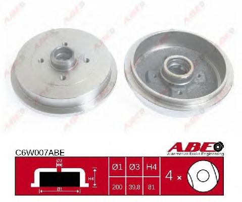 Тормозной барабан ABE C6W007ABE