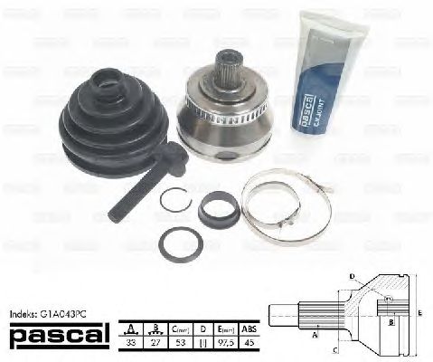 Комплект ШРУСов PASCAL G1A043PC