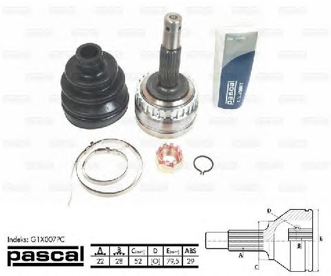 Комплект ШРУСов PASCAL G1X007PC