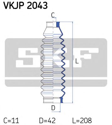 Комплект пыльников рулевой рейки SKF VKJP 2043