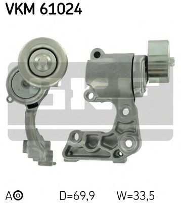 Натяжной ролик поликлинового ремня SKF VKM 61024